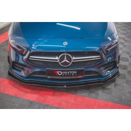 Накладка сплиттер на передний бампер Вар2 на Mercedes A W177 A35 AMG